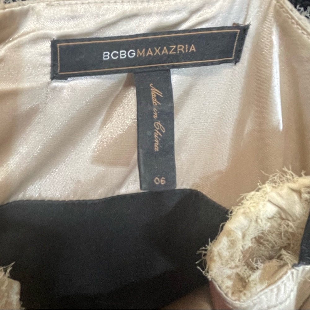 BCBGMaxAzria Cream and Black Mini Dress